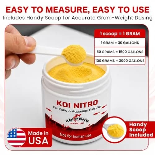 Koi Pond Rescue Koi Nitro Water Treatment 5g (0.176 oz) | For Freshwater, Saltwater & Koi Ponds thumbnail 4