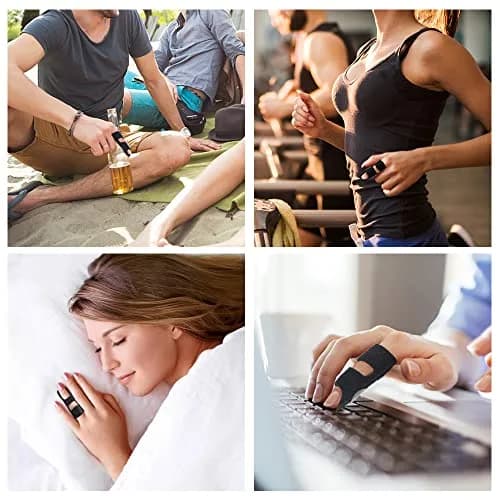 NSKONGDODO Trigger Finger Splint Brace for Knuckle Immobilization, Arthritis Relief, Pain Relief, Fits Index, Middle, Ring Fingers (2 Pack, Black) thumbnail 7