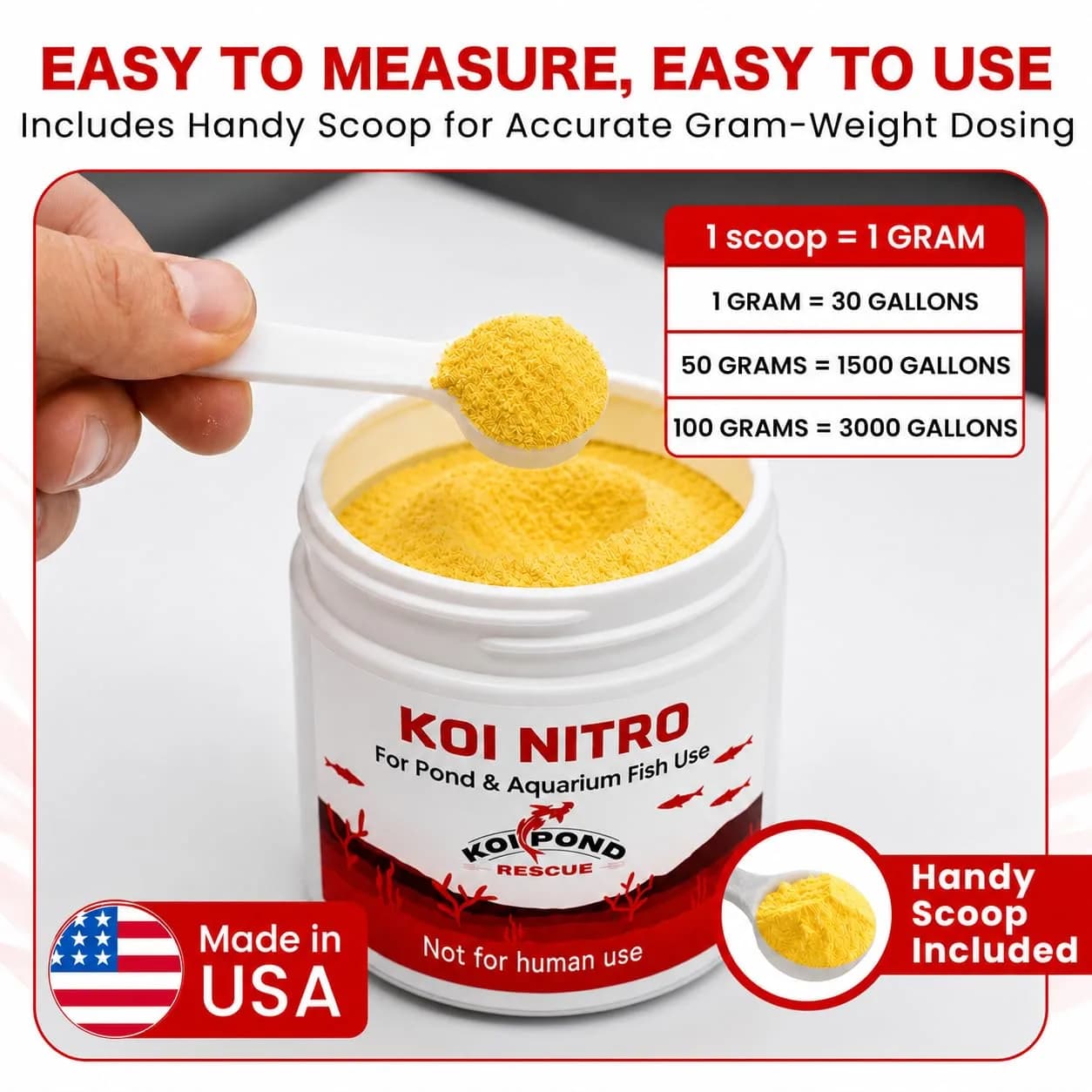 Koi Pond Rescue Koi Nitro Water Treatment 10 Gram (0.35 oz) | For Freshwater & Marine Aquariums thumbnail 4