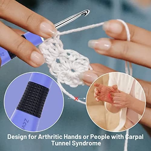 Zcvtbye Light Up Crochet Hooks Set, 24 Sizes with Light & Digital Counter | Ergonomic & Rechargeable thumbnail 4