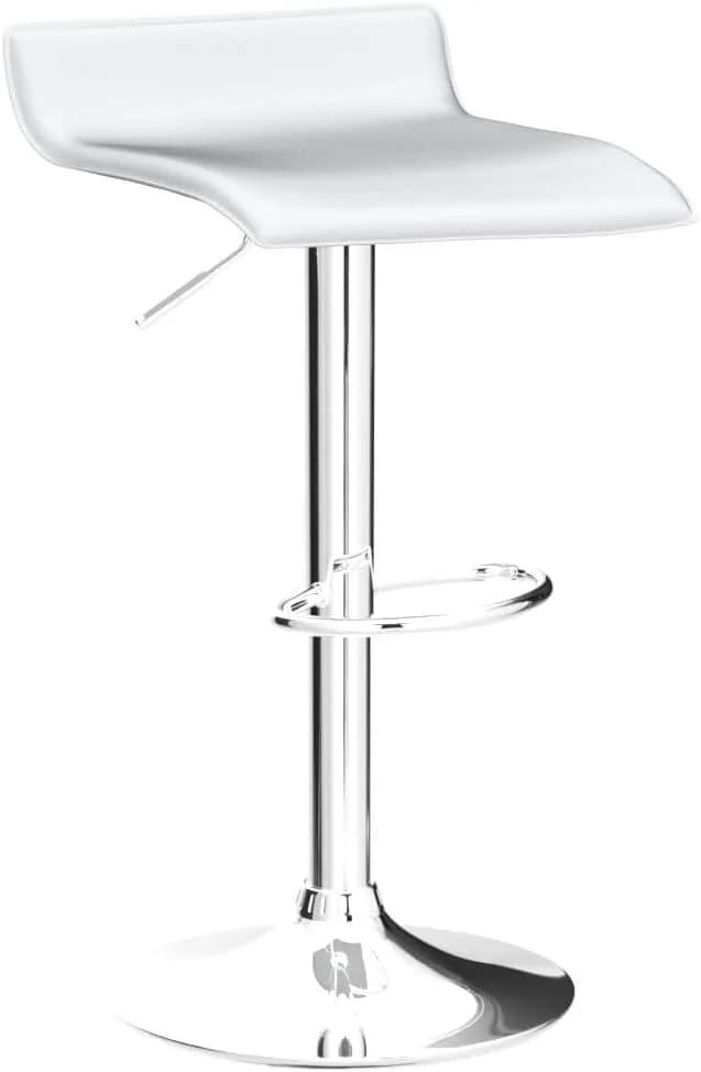 NAFORT White Bar Stools Set of 6 | Adjustable Height PU Leather Seats, Modern Kitchen & Bar Furniture thumbnail 5
