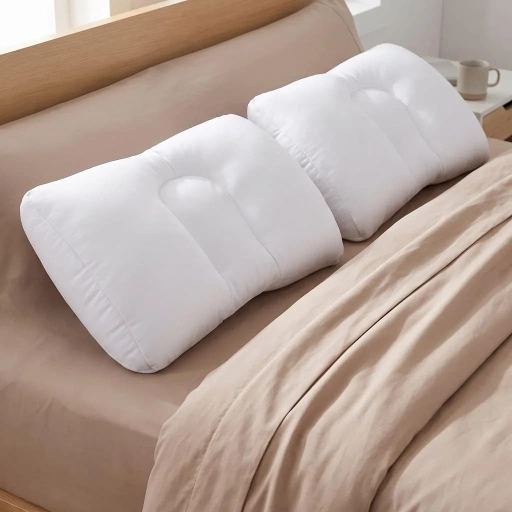 Bluestone Microbead Neck Pillows for Sleeping | White | Set of 2 | 20.5"x11"x4"