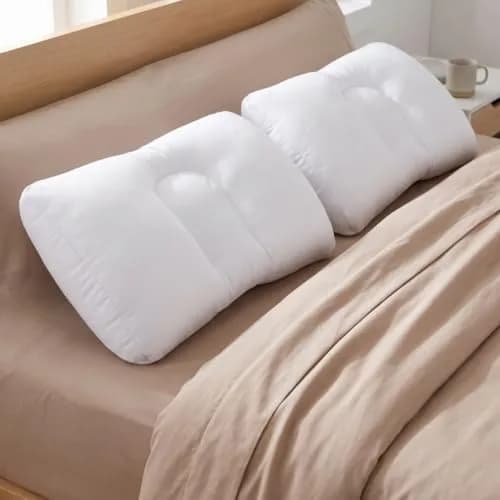 Bluestone Microbead Neck Pillows for Sleeping | White | Set of 2 | 20.5"x11"x4" thumbnail 1