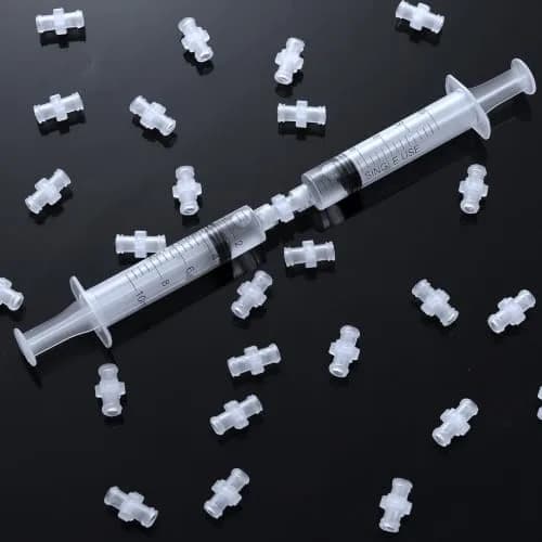 AIEX 100pcs Luer Lock Adapter Kit, Female Luer Lock Coupler Connector | PP, Transparent, Reusable thumbnail 3