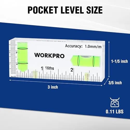 WORKPRO 3 Inch Magnetic Pocket Level (Pack of 2) | Compact, Magnetic & Accurate for DIY & Professionals thumbnail 2