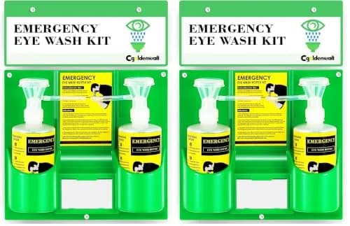 CGOLDENWALL Emergency Eye Wash Station with 2 x 500ml Bottles | Wall Mounted & Portable Safety Kit thumbnail 1
