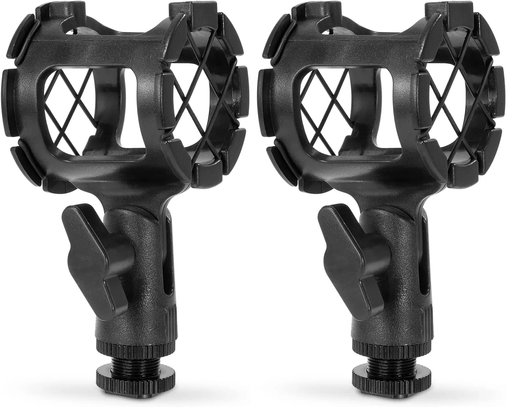 SMALLRIG Microphone Shock Mount Cold Shoe Pinch with 3/8" Thread for 15-40mm Mics (Pack of 2) | Isolates Mic from Vibration