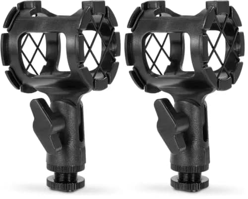 SMALLRIG Microphone Shock Mount Cold Shoe Pinch with 3/8" Thread for 15-40mm Mics (Pack of 2) | Isolates Mic from Vibration thumbnail 1