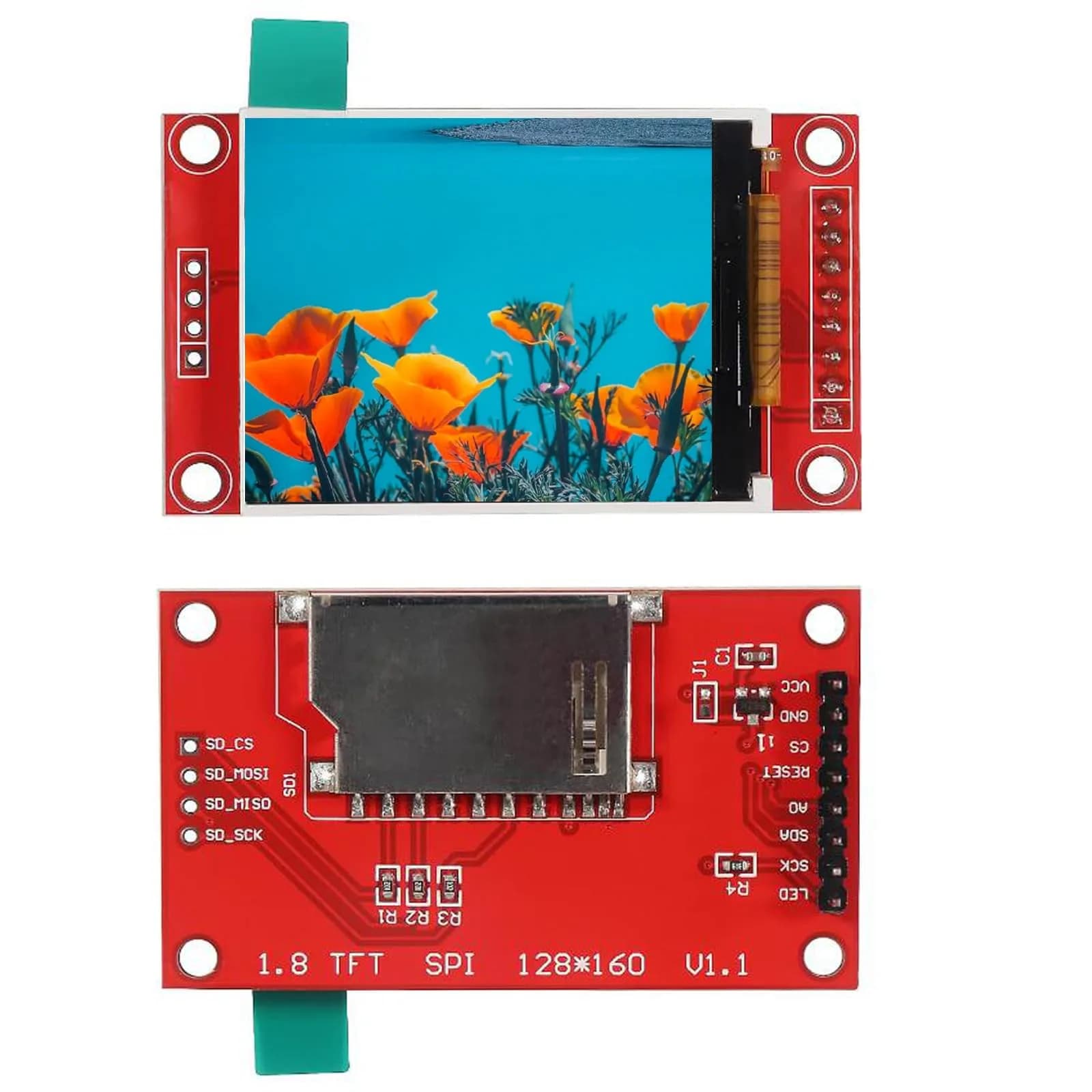DIANN 1.8" SPI TFT LCD Display Screen Module ST7735 128×160 TFT LCD Shield 3.3V 5.5V | Rich Colors & Durable — 1.8"