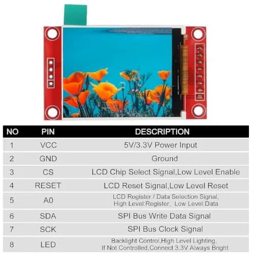 DIANN 1.8" SPI TFT LCD Display Screen Module ST7735 128×160 TFT LCD Shield 3.3V 5.5V | Rich Colors & Durable thumbnail 2