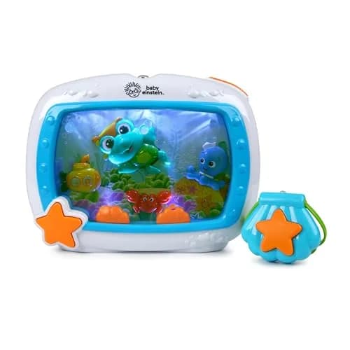 Baby Einstein Sea Dreams Soother On-the-Go Gift Set, Musical Crib Toy & Portable Aquarium Toy 2-Piece Set, 25+ Min Melodies, Pink thumbnail 1