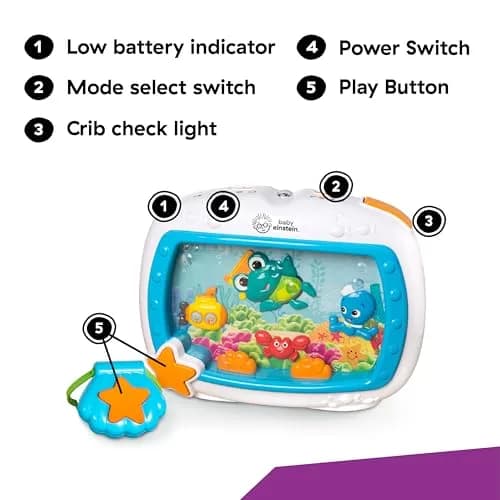 Baby Einstein Sea Dreams Soother On-the-Go Gift Set, Musical Crib Toy & Portable Aquarium Toy 2-Piece Set, 25+ Min Melodies, Pink thumbnail 7