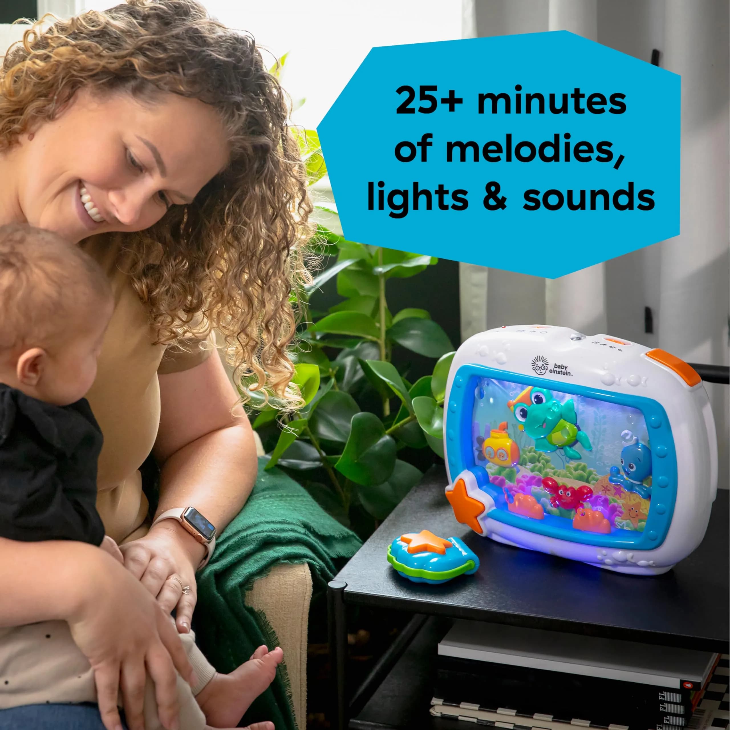 Baby Einstein Sea Dreams Soother On-the-Go Gift Set, Musical Crib Toy & Portable Aquarium Toy 2-Piece Set, 25+ Min Melodies, Pink - view 2