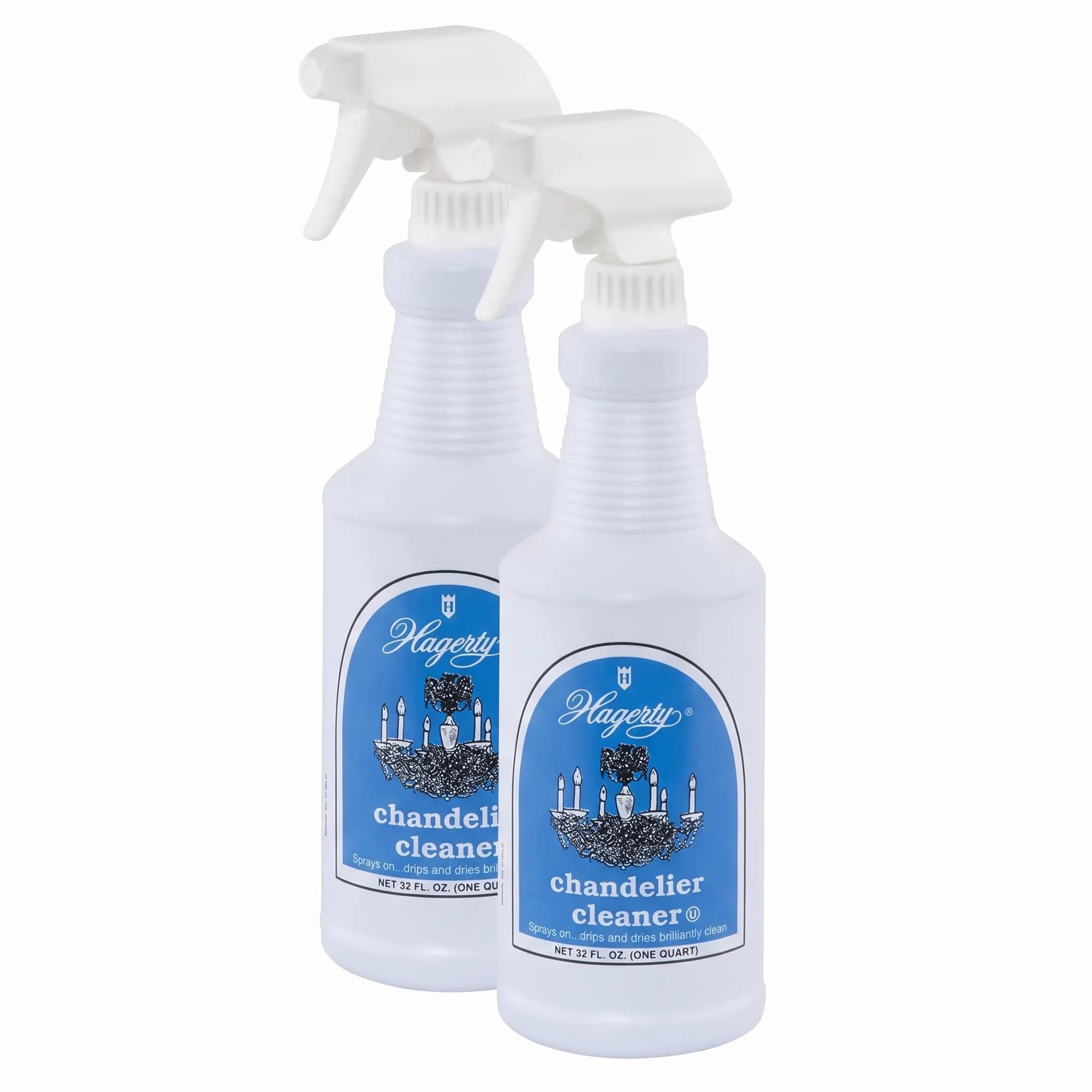 Hagerty Chandelier Cleaner - Spray On Crystal & Glass Cleaner, 32 Oz | Drip Dry No Wipe, Spray Range 25 Feet