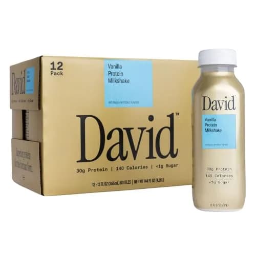 David Vanilla Protein Shake, 12 Fl Oz | 30g Protein, Lactose Free, Ready to Drink thumbnail 1