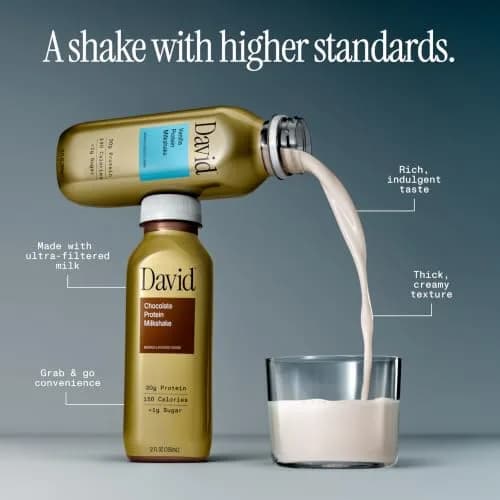 David Vanilla Protein Shake, 12 Fl Oz | 30g Protein, Lactose Free, Ready to Drink thumbnail 5
