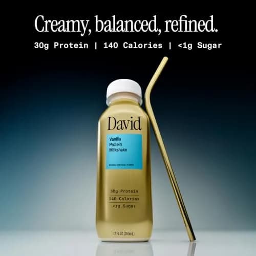 David Vanilla Protein Shake, 12 Fl Oz | 30g Protein, Lactose Free, Ready to Drink thumbnail 3