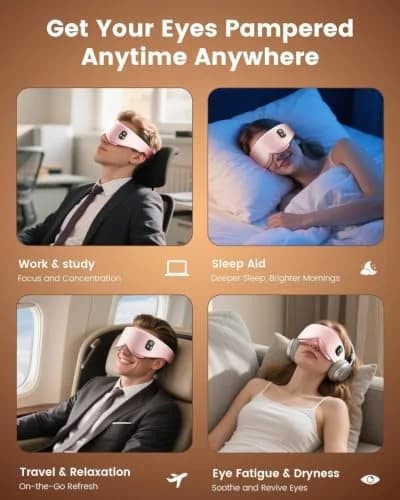 Anydance Cordless Heated Eye Mask 1 Count | 4 Temp Settings, Timed Shutdown, Travel Ready thumbnail 6