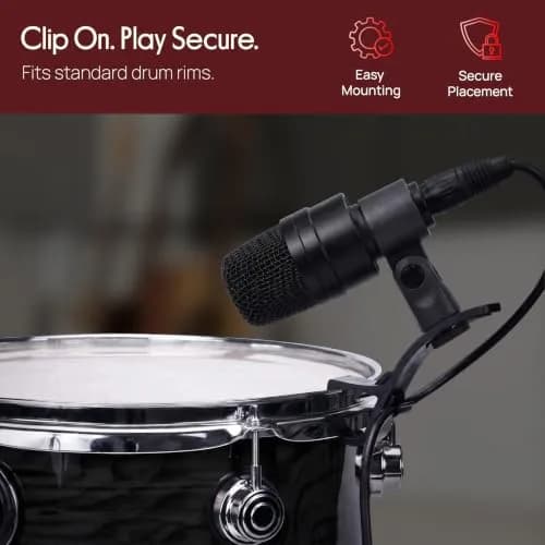 Pyle 7-Piece Drum Microphone Kit with Dynamic & Condenser Mics | Complete Studio & Live Setup (120 chars) thumbnail 4