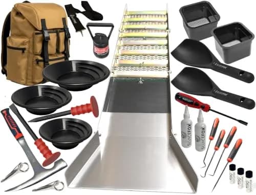 Sluice Fox Complete Gold Mining Kit | Folding 50 inch Sluice Box & Prospecting Tools thumbnail 1