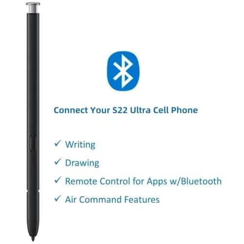 TYHJ S22 Ultra Pen (Bluetooth) Replacement for Samsung Galaxy S22 Ultra, S Pen Stylus (4096 Pressure Sensor) + Tips | Silver thumbnail 2
