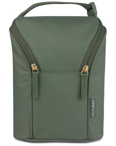 Skip Hop Insulated Bottle Bag Sage Holds 2 Bottles Includes Freezer Pack | Stroller-Friendly thumbnail 1