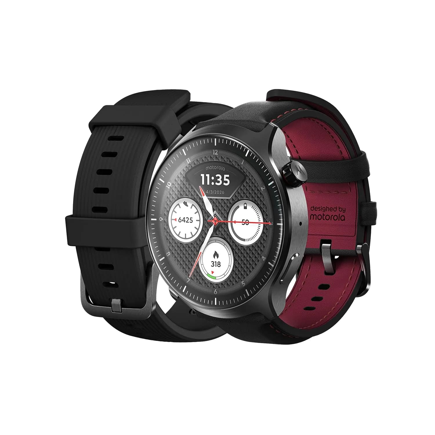 Motorola Moto Watch Ultra with 2 Watch Bands | Premium Wearable Computer — PANTONE Black Beauty