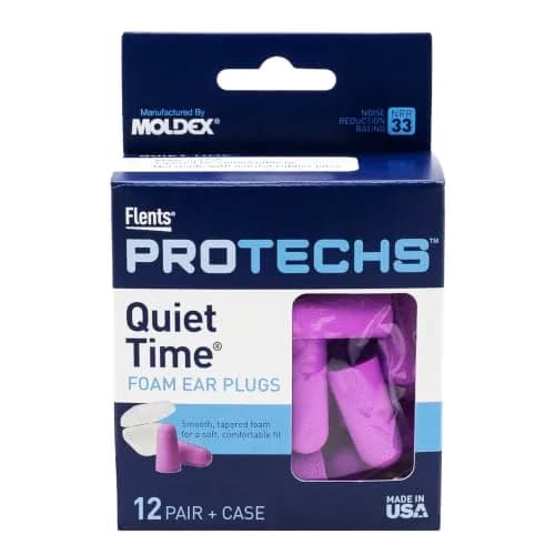 Flents Protechs Quiet Time Foam Ear Plugs NRR 33 12 Pair Purple | Noise Reduction for Sleep, Travel, Study thumbnail 1
