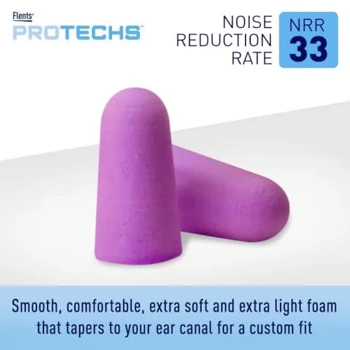 Flents Protechs Quiet Time Foam Ear Plugs NRR 33 12 Pair Purple | Noise Reduction for Sleep, Travel, Study thumbnail 2