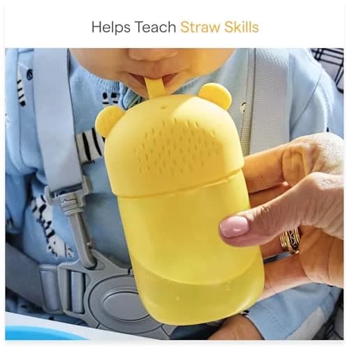 Munchkin Gentle Transition Honey Bear Straw Cup 255ml (9 Ounces) | BPA-Free Silicone for Babies 6+ Months thumbnail 2