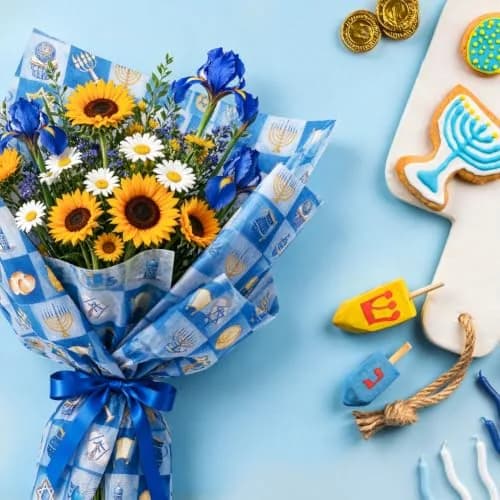 Boerni Hanukkah Tissue Paper with Blue Gold Menorahs 50 Sheets | Festive Gift Wrapping & Crafts thumbnail 5