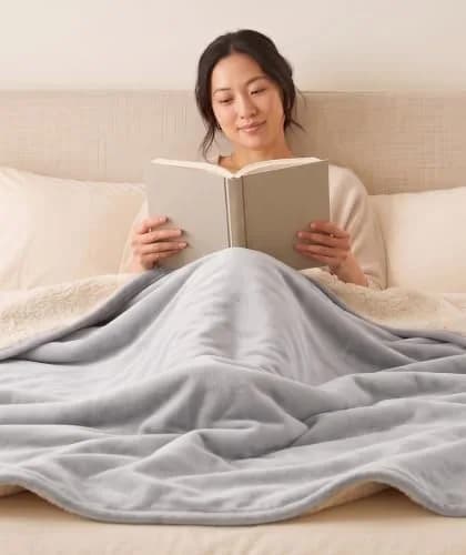 Dawhud Direct Cloud Sherpa Fleece Throw Blanket 50"x60" | Cozy Reversible Plush for Couch & Bed thumbnail 6