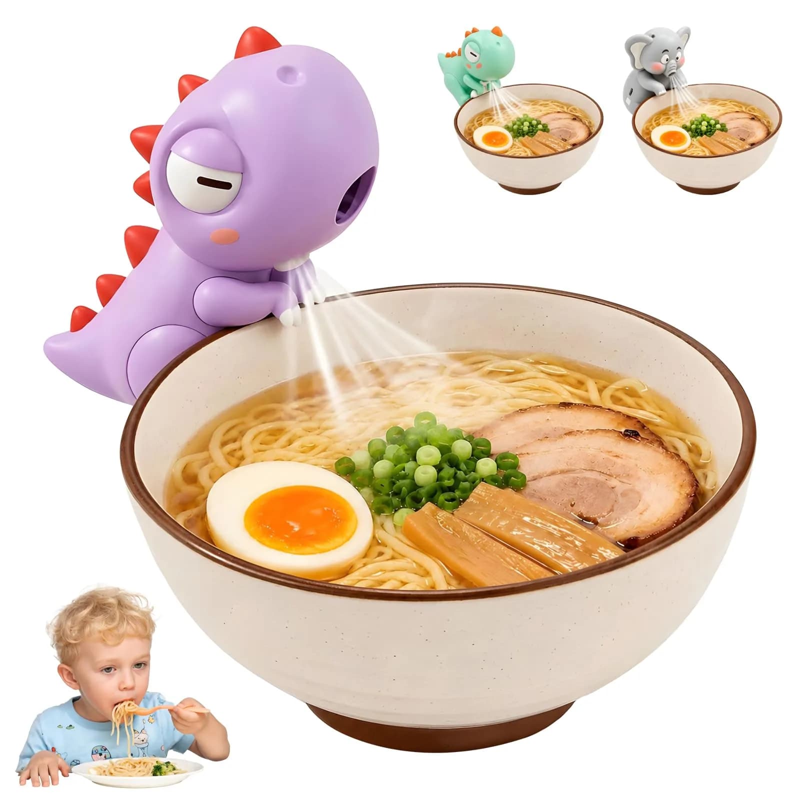 SEPSUMMER Mini Food Cooling Fan, Portable Elephant Desktop Clip-on Cup Fan 8.99cm (3.54 in) | Cools Hot Meals Instantly - main product image