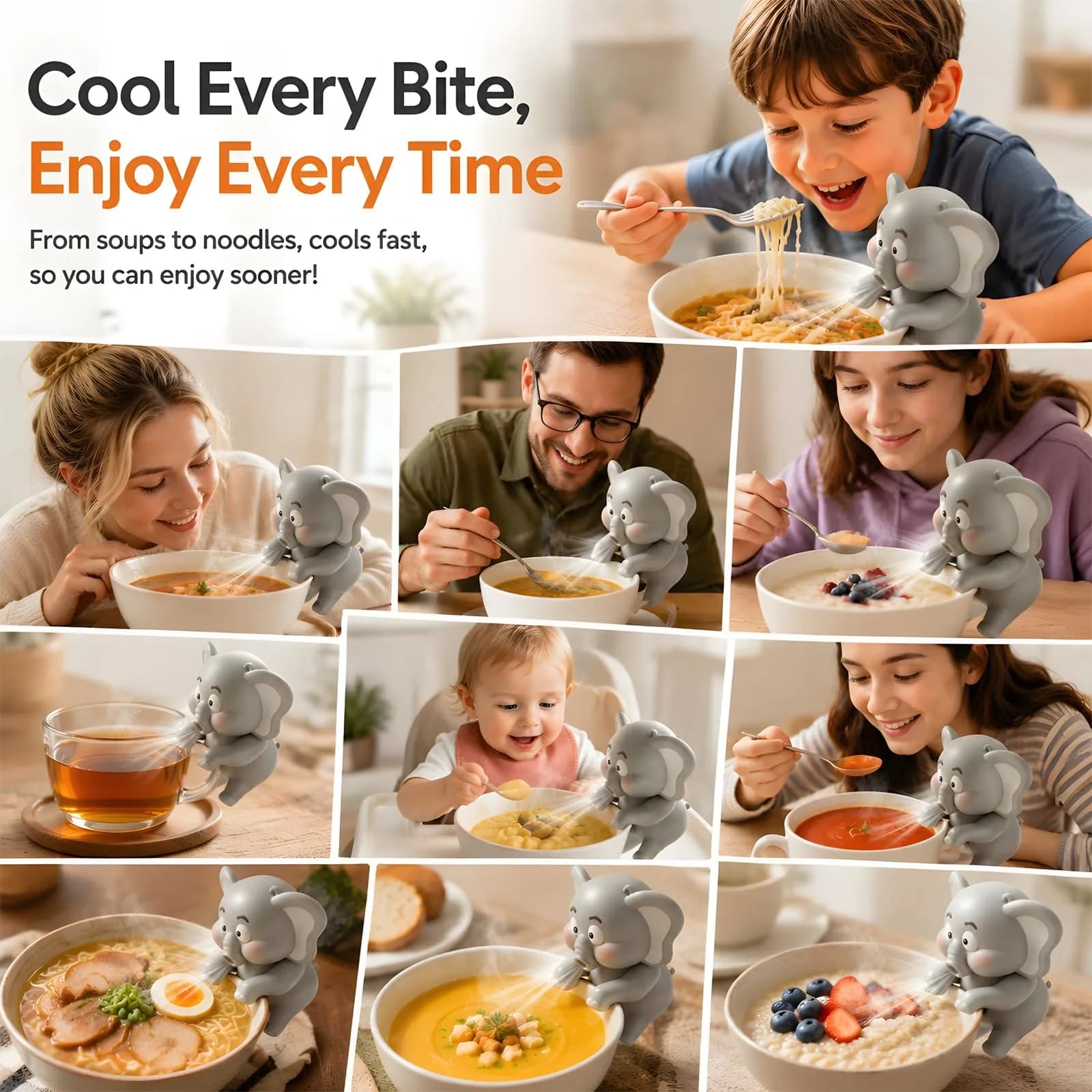 SEPSUMMER Mini Food Cooling Fan 2Pack Green Dinosaur | Cools Hot Meals Instantly - view 6