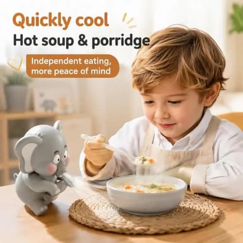 SEPSUMMER Mini Food Cooling Fan 2Pack Green Dinosaur | Cools Hot Meals Instantly thumbnail 3