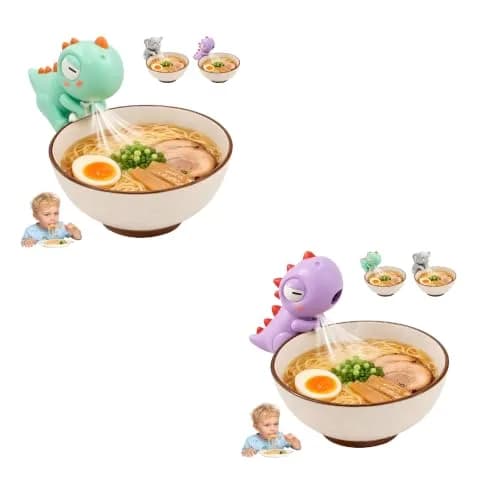 SEPSUMMER Cute Blowing Elephant Mini Fan 9cm (3.54in) | USB Rechargeable Food Cooling Fan for Hot Meals thumbnail 1