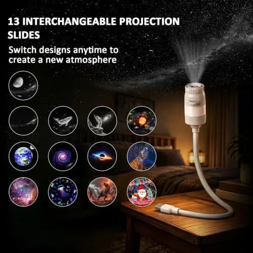 Ainael Galaxy Projector Night Light | HD Star Projection & RGB Night Light for Bedroom thumbnail 5