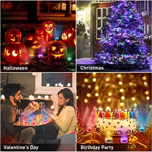 LUXJET Halloween Pumpkin Lights with Remote | Waterproof LED Tea Lights for Indoor & Outdoor Decor thumbnail 7