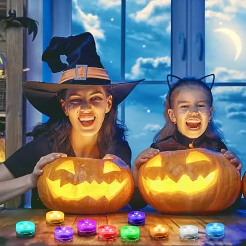 LUXJET Halloween Pumpkin Lights with Remote | Waterproof LED Tea Lights for Indoor & Outdoor Decor thumbnail 3