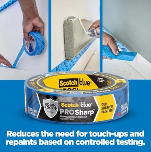 ScotchBlue PROSharp Painter's Tape 1 Inch Wide | Sharp Lines, 21 Days Removable, Indoor & Outdoor Use thumbnail 4