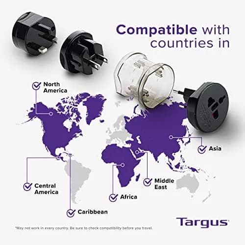 Targus Universal Travel Adapter, International Plug Adapter, Compact & Safe for Worldwide Use thumbnail 3
