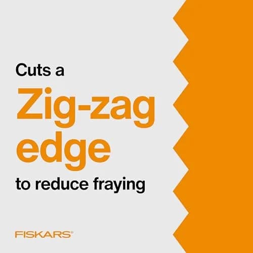 Fiskars 8" Orange-Handled Pinking Shears for Fabric Cutting & Sewing | Zigzag Edge, Stainless Steel Blades, Ergonomic Handle thumbnail 3