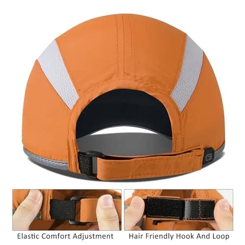 GADIEMKENSD Reflective Foldable Running Hat for Men Women, Orange XS/S | UPF50+ UV Protection, Quick Dry, Reflective Safety thumbnail 3