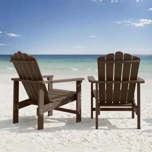 ACUEL HDPE Stackable Adirondack Chairs Set of 2 | All-Weather Durable Poly Lumber thumbnail 8