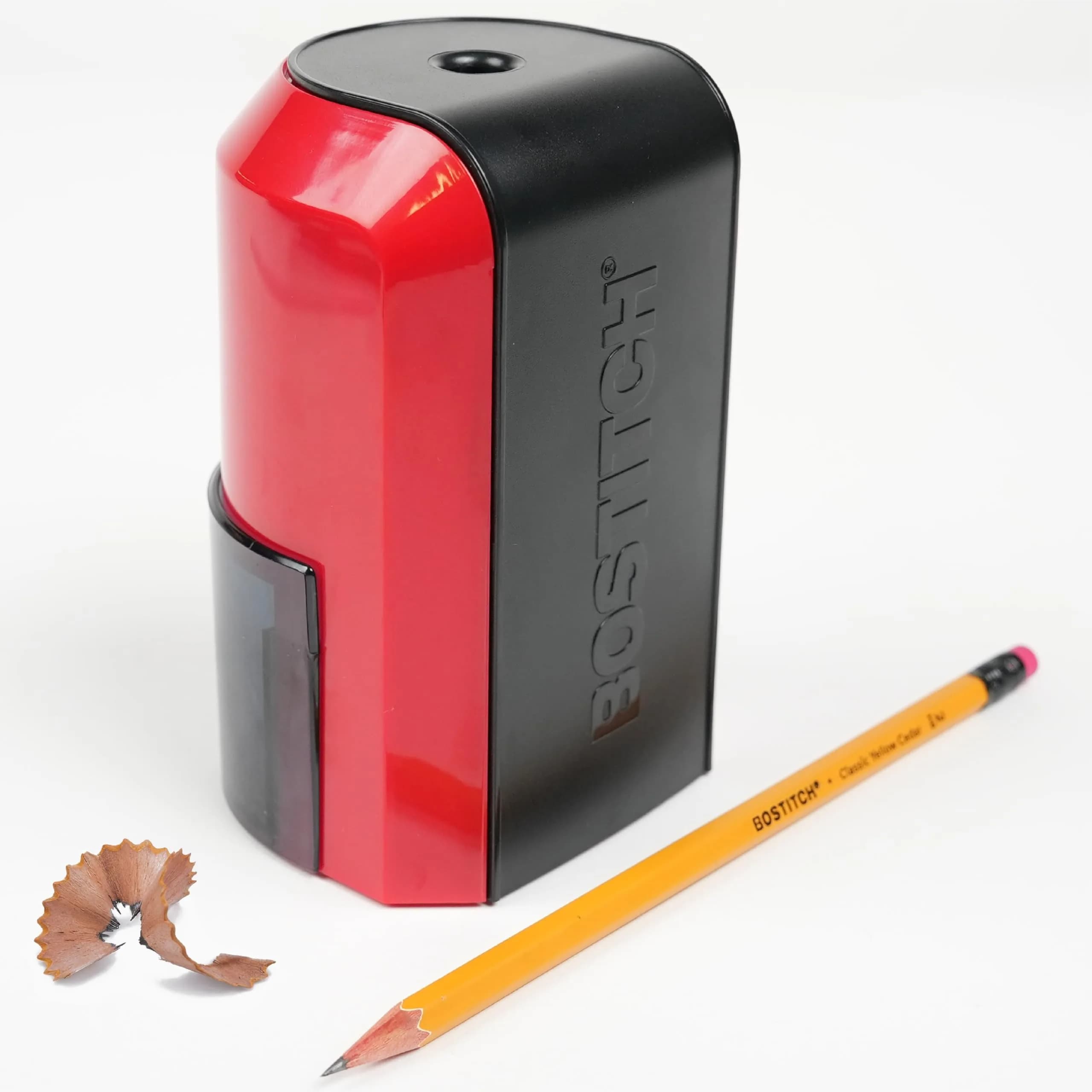 Bostitch Vertical Electric Pencil Sharpener, Standard & Jumbo, Red | Heavy-Duty Motor & 4X Longer Cutter Life — Red