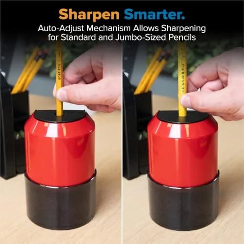 Bostitch Vertical Electric Pencil Sharpener, Standard & Jumbo, Red | Heavy-Duty Motor & 4X Longer Cutter Life thumbnail 2