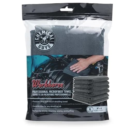 Chemical Guys MIC35306 Workhorse Microfiber Towel 16 in. x 16 in. Pack of 8 | Professional Grade, Lint-Free, Scratch-Free thumbnail 6
