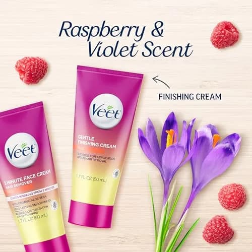 Veet 3 Minute Facial Hair Removal Cream for Women | Organic Aloe Vera, 2 Piece Kit, 3.4 Fl Oz (Pack of 6) thumbnail 5