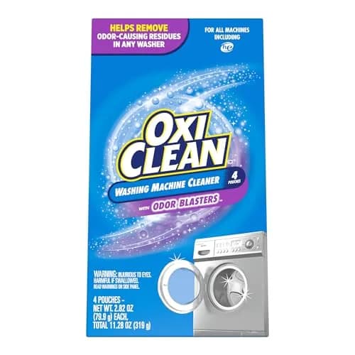 OxiClean Washing Machine Cleaner with Odor Blasters, 4 Count Pouches (Pack of 8) | Cleans Residues & Eliminates Odors thumbnail 1