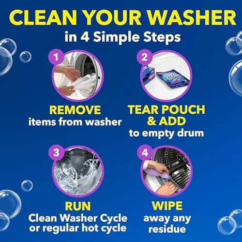 OxiClean Washing Machine Cleaner with Odor Blasters, 4 Count Pouches (Pack of 8) | Cleans Residues & Eliminates Odors thumbnail 5